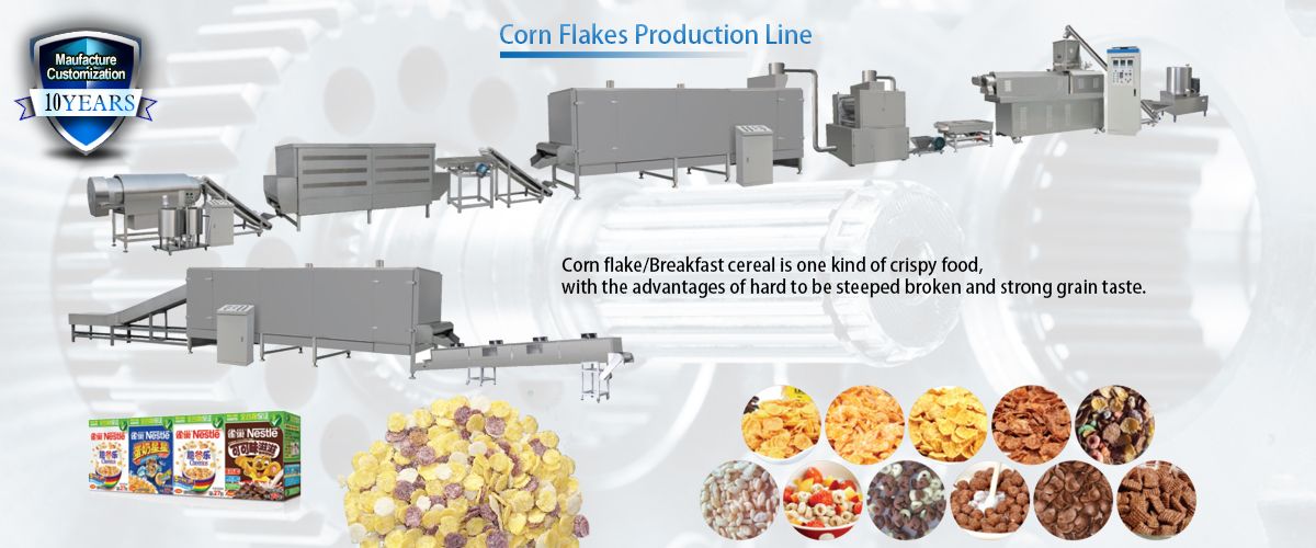 Corn Flakes Production Line,puffed food Twin-screw extruder,puffed food making machine