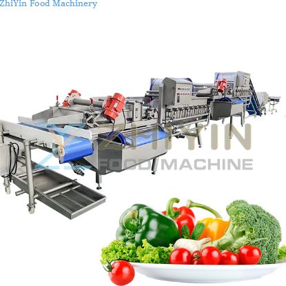 Vegetables and fruits cleaning line vegetable diced bubble washing machine dewater machine