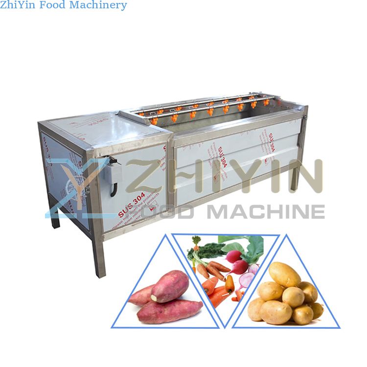 Industrial Fruit Vegetable Brush Washing Cassava Cleaner potato washer onion skin peeler onion peeling machine  