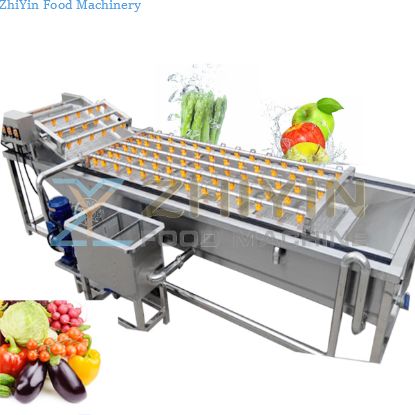 Electric Stainless Steel Fruits Vegetable Automated  Bubble Washing Machine Cleaning Celery Lettuce Beet Onion