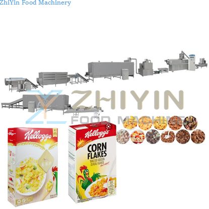 Automatic corn flakes making machine breakfast cereals production line Extruded Cheerios Puffed Cereal Breakfast Machine