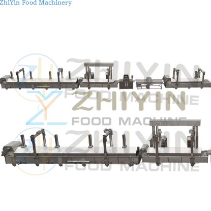 Food grade 304 stainless steel french fries frying production line potato chips snack frying machine