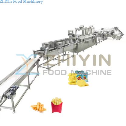 Fully Automatic Potato Chips French Fries Making Line Sweet Potato Chips Producting Machine