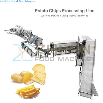 Full- Automatic Fried Potato Chips Production Line French Fries Making Machine Frozen Fries Processing Machine