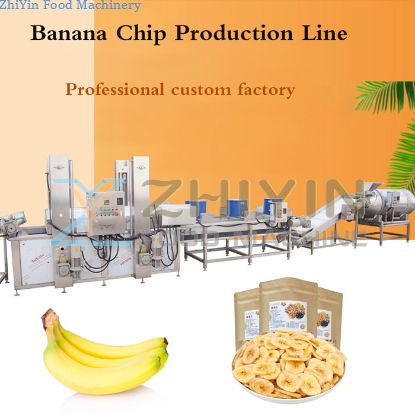 304 Stainless steel 100kg/H Banana Chips Production Line Frying Packing Machine