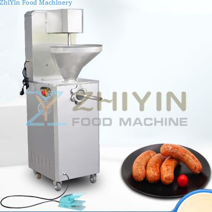 Industrial Automatic 50L Capacity 300kg/Hour Meat Sausage Stuffing Filling Twist Maker Sausages Filler Stuffer Make Machinery