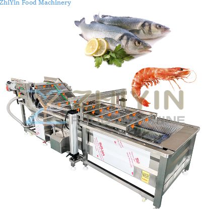 Seafood Cuttlefish Oyster Razor Clam Processing Equipment Frozen Seafood Thawing Tamarisk Bubble Washing Cleaning Machinery