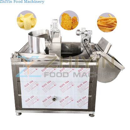Electric Heating And Stirring Seafood Food Frying Machine Semi-Automatic French Fries Potato Chips Fryer