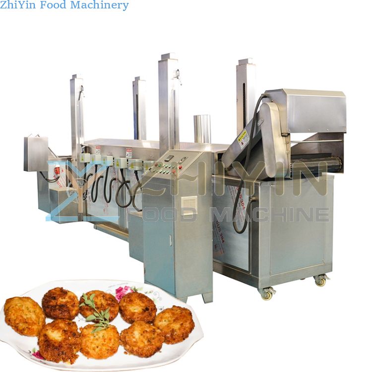 Sweet Potato Sesame Balls Fryer Mince Pie Frying Machinery Rice Flour Papad Bananas Deep Fried Frying Processing Equipment
