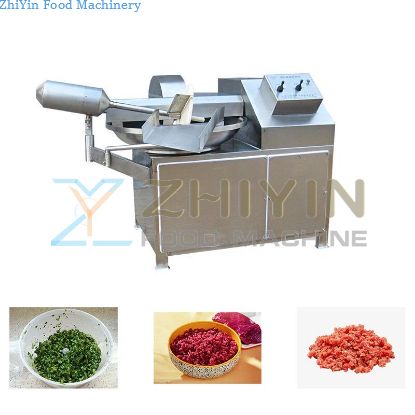 Food Processing Sauasage 120 Liters 500 KG/H Meat Sausage Cutter Chopping Equipment Technology Bowl Cutter Chopper Mixer Machine