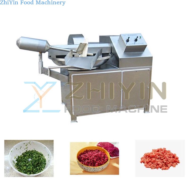 Food Processing Sauasage 120 Liters 500 KG/H Meat Sausage Cutter Chopping Equipment Technology Bowl Cutter Chopper Mixer Machine