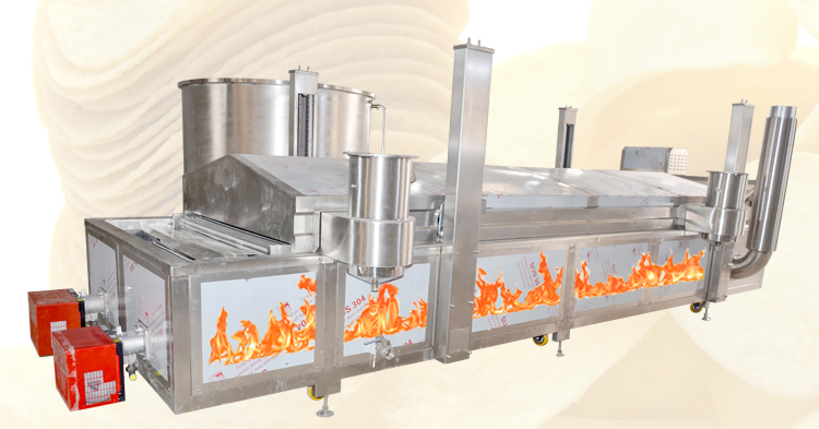 potato chips frying machine with gas heating